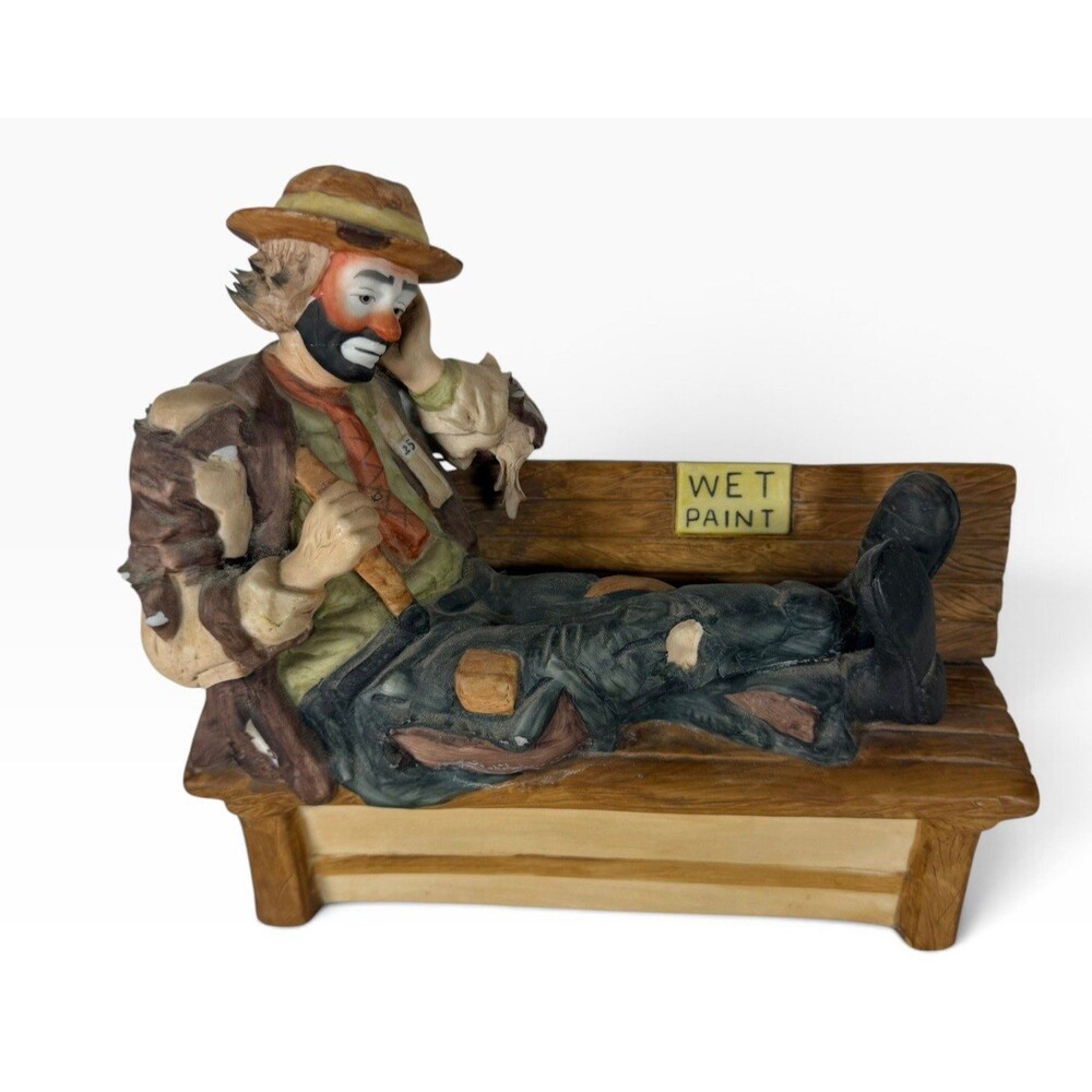 Flambro Emmett Kelly Jr Full Size Figurine Wet Paint Limited Edition 9x8in